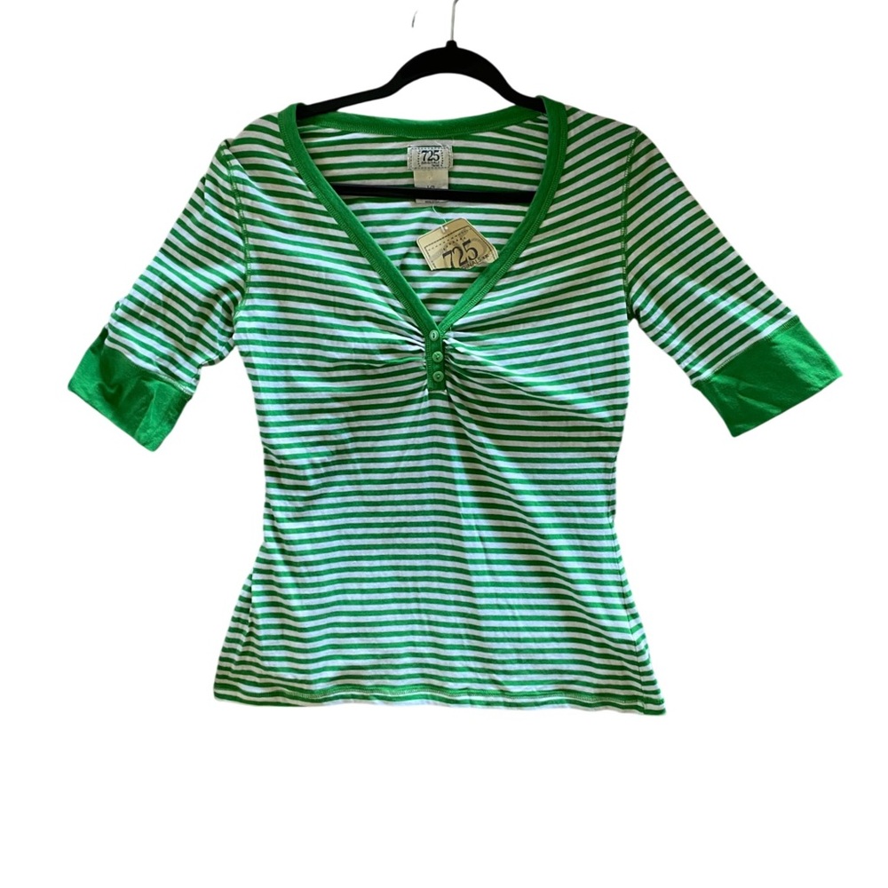 Vintage Y2K Striped Henley L Womens